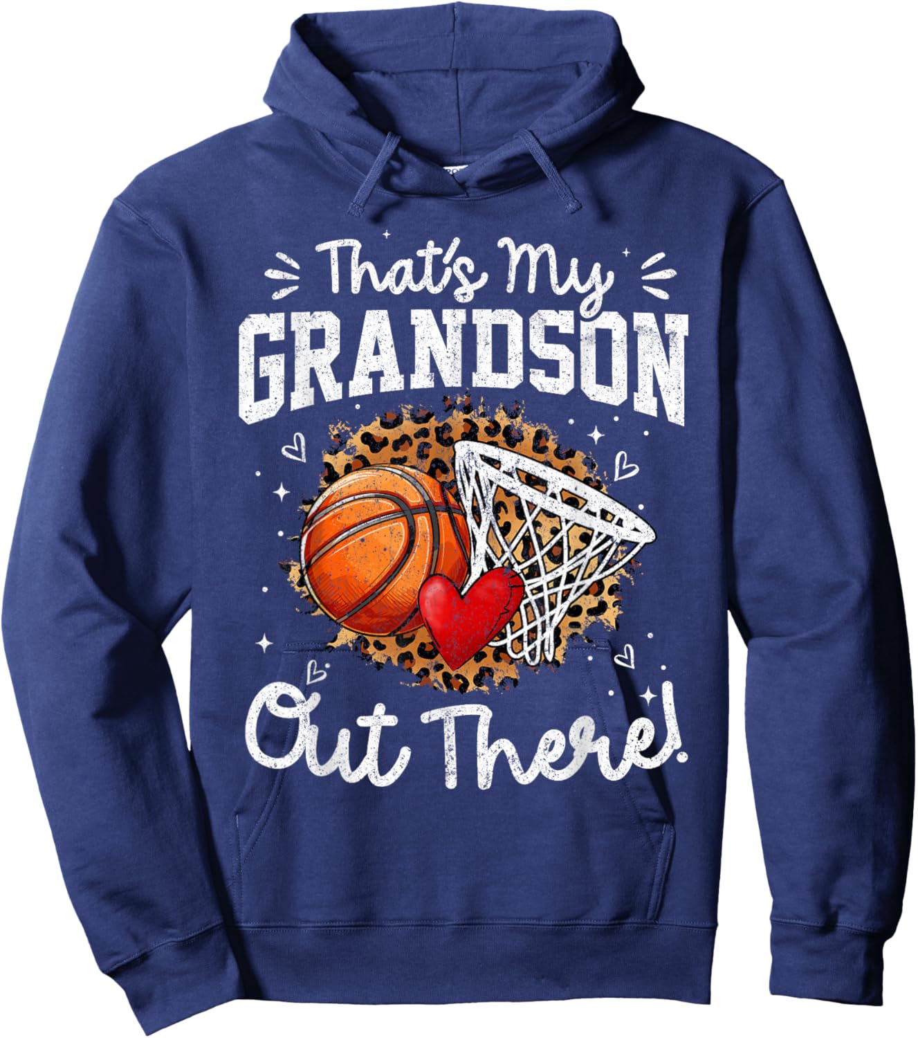 That's My Grandson Out There Basketball Game Day Hoodie - Hoodie | Navy