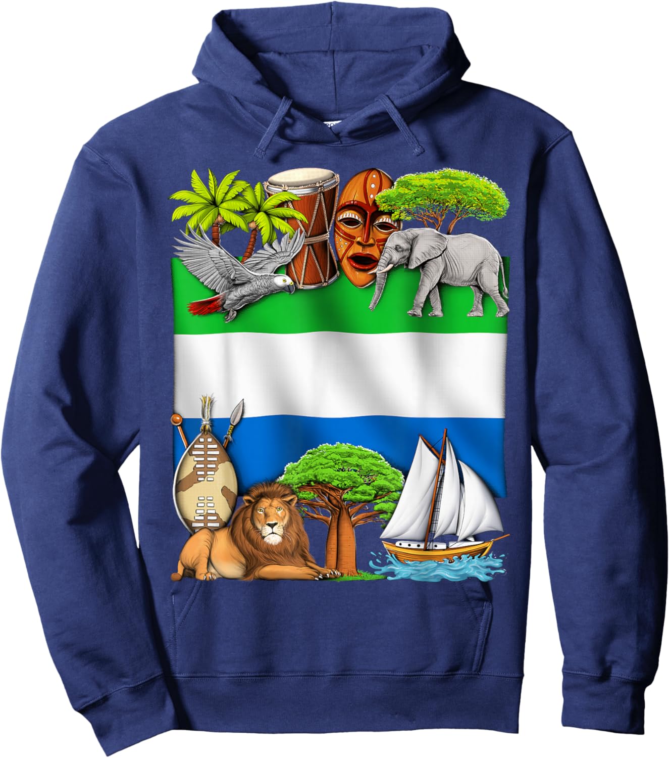 Sierra Leone Flag Sierra Leonean Roots Sierra Leonean Pride Hoodie - Hoodie | Navy