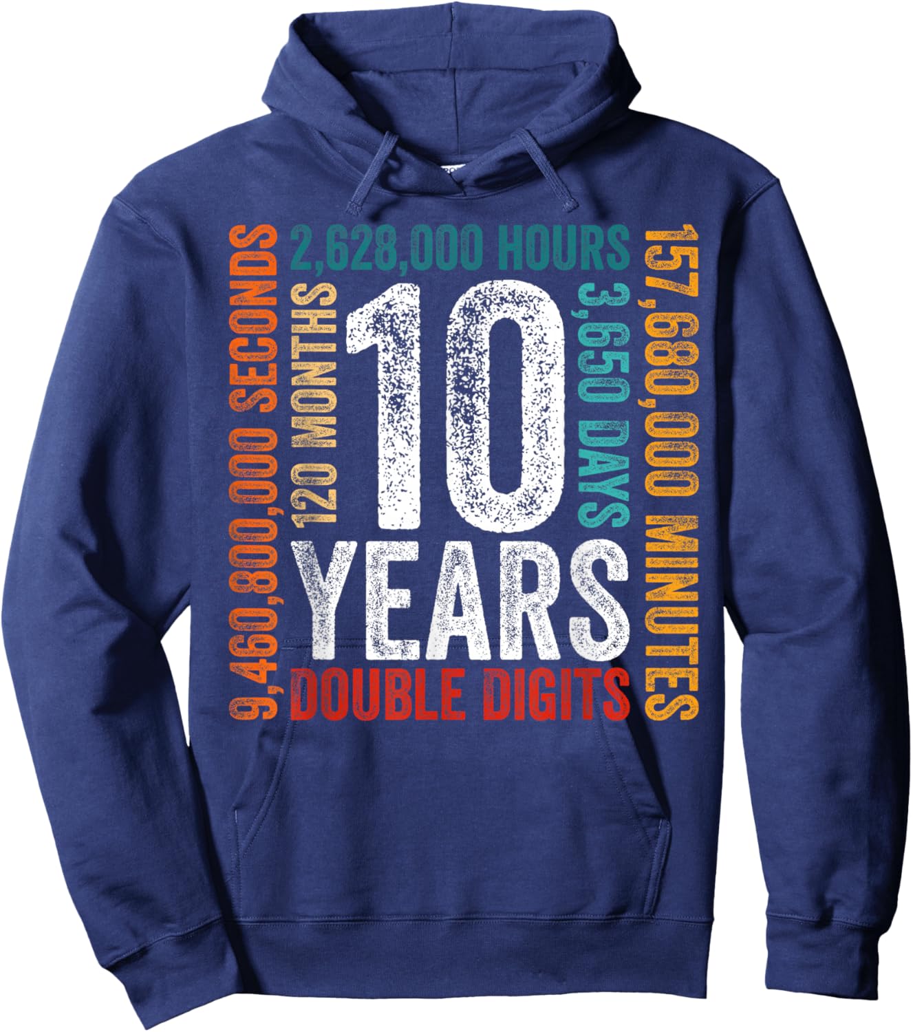 10th Birthday Funny Double Digits 10 Years Boys Girls Kids Hoodie - Hoodie | Navy
