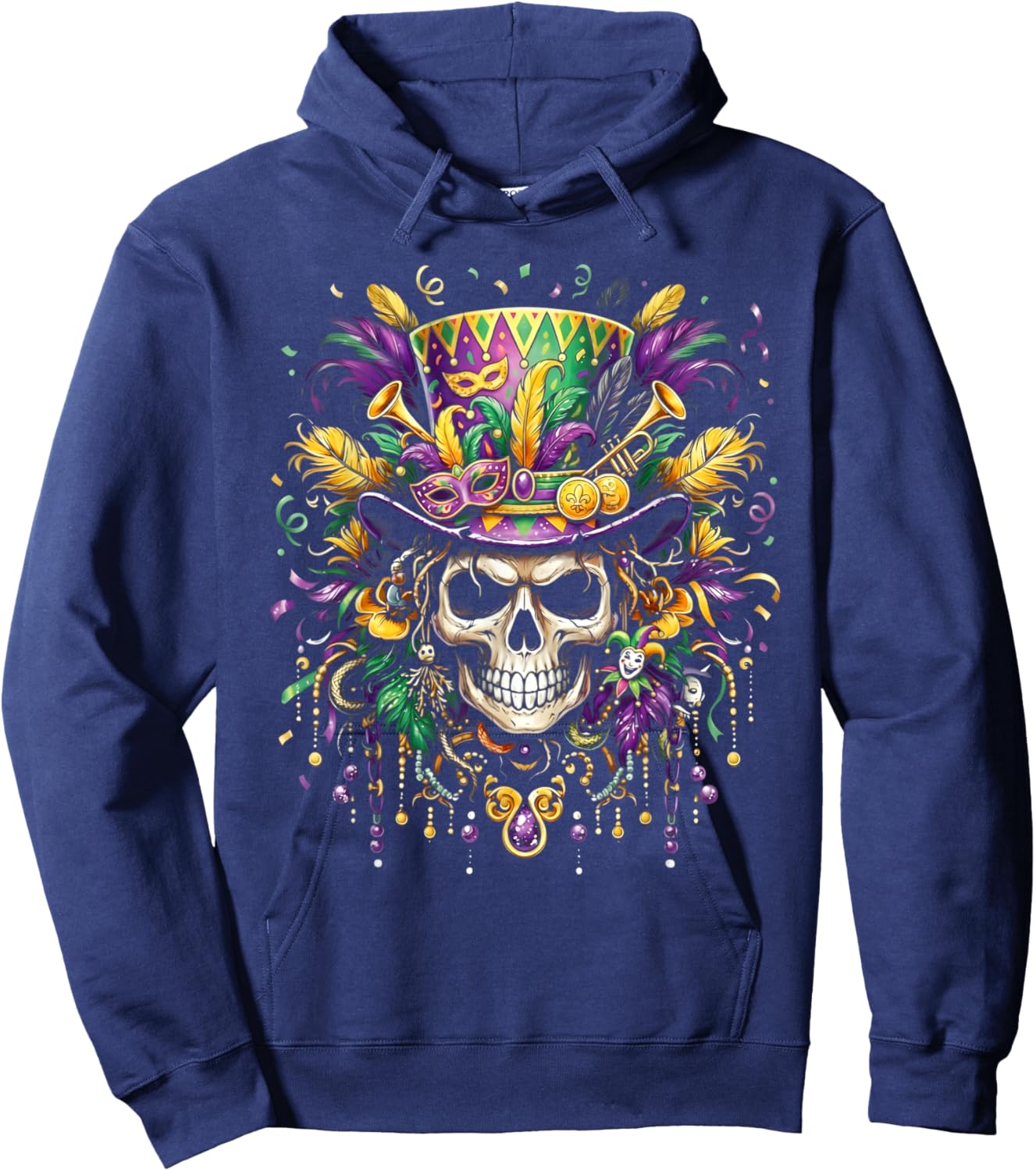 Mardi Gras Costume Sugar Skull Carnival New Orleans Trip Hoodie - Hoodie | Navy
