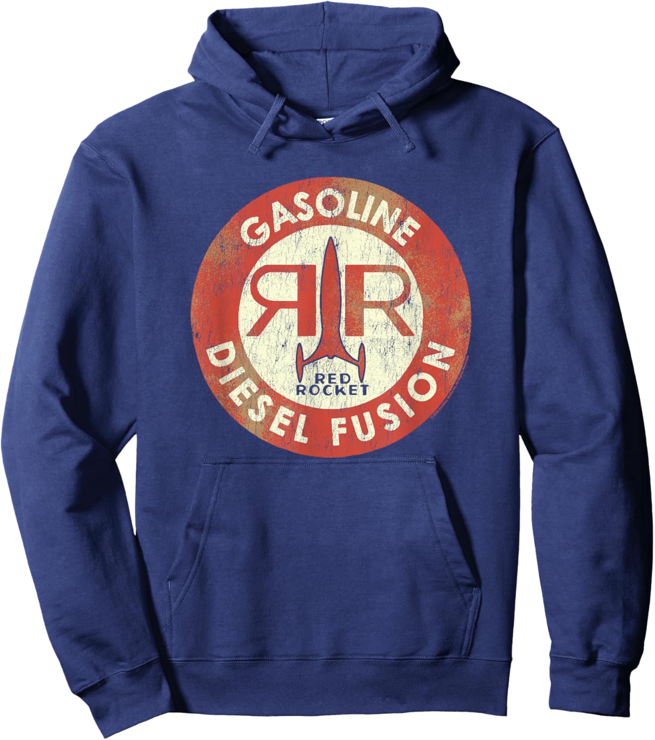 Fallout Video Game Red Rocket Diesel Fuel Distressed Logo Hoodie - Hoodie | Navy