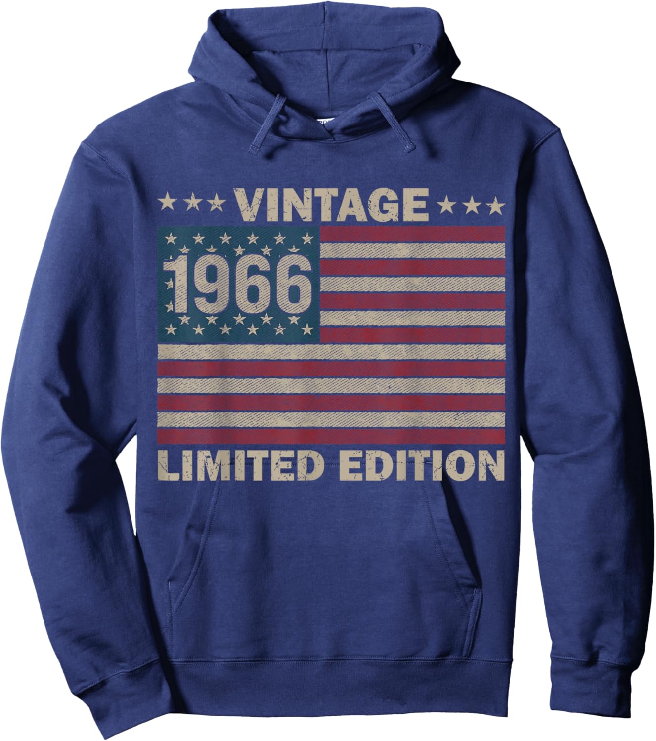 US Flag 60 Birthday American USA Men 60yr 1966 60th Birthday Hoodie - Hoodie | Navy