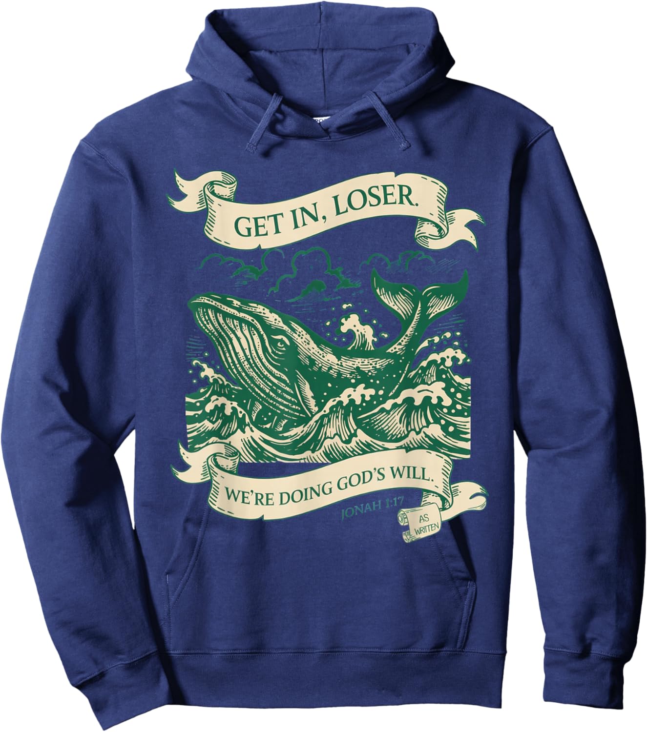 Get in Loser We're Doing God's Will - Medieval Woodcut Hoodie - Hoodie | Navy