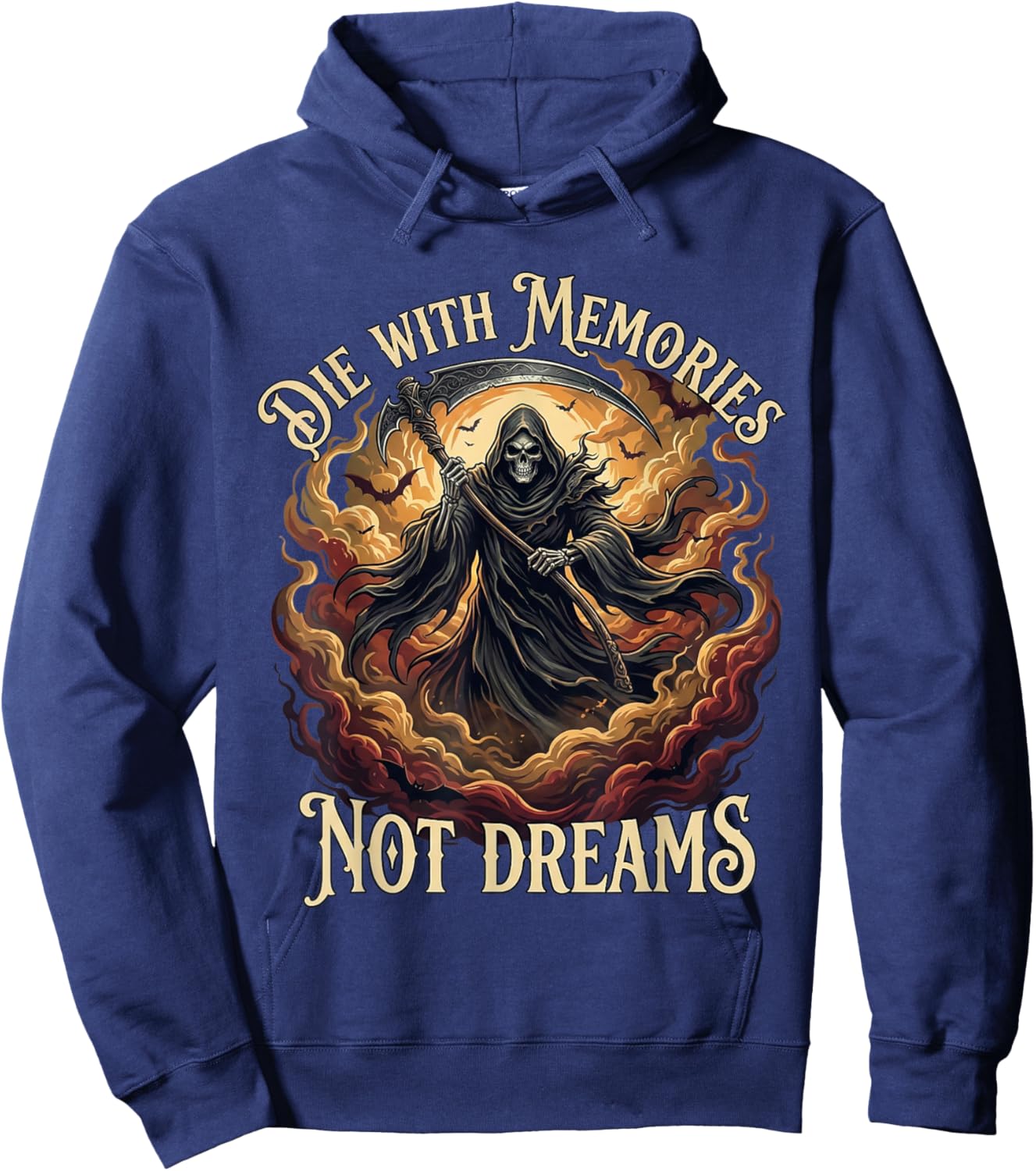 Die with Memories Not Dreams Skeleton Hoodie - Hoodie | Navy