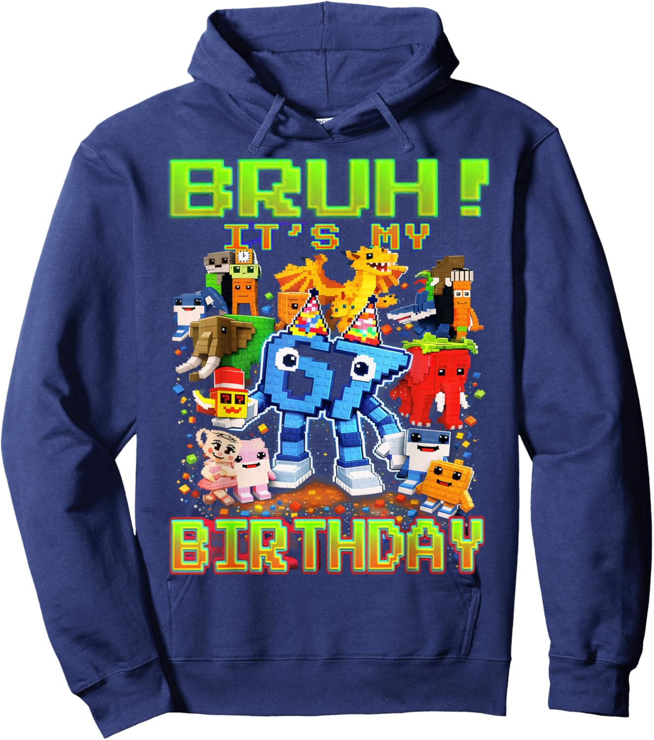 Bruh Its My Birthday Boy 67 Brainrot Gifts for Boys Kids Hoodie - Hoodie | Navy