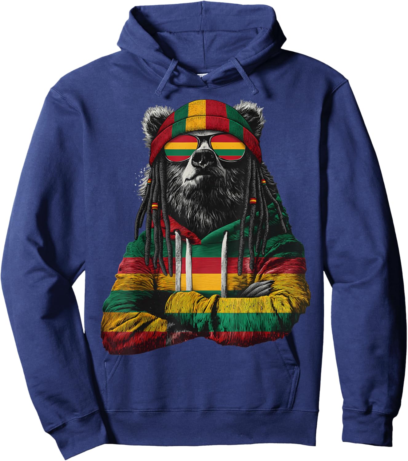 Rasta Reggae Music Jamaica Rastafari Roots Jamaican Hoodie - Hoodie | Navy