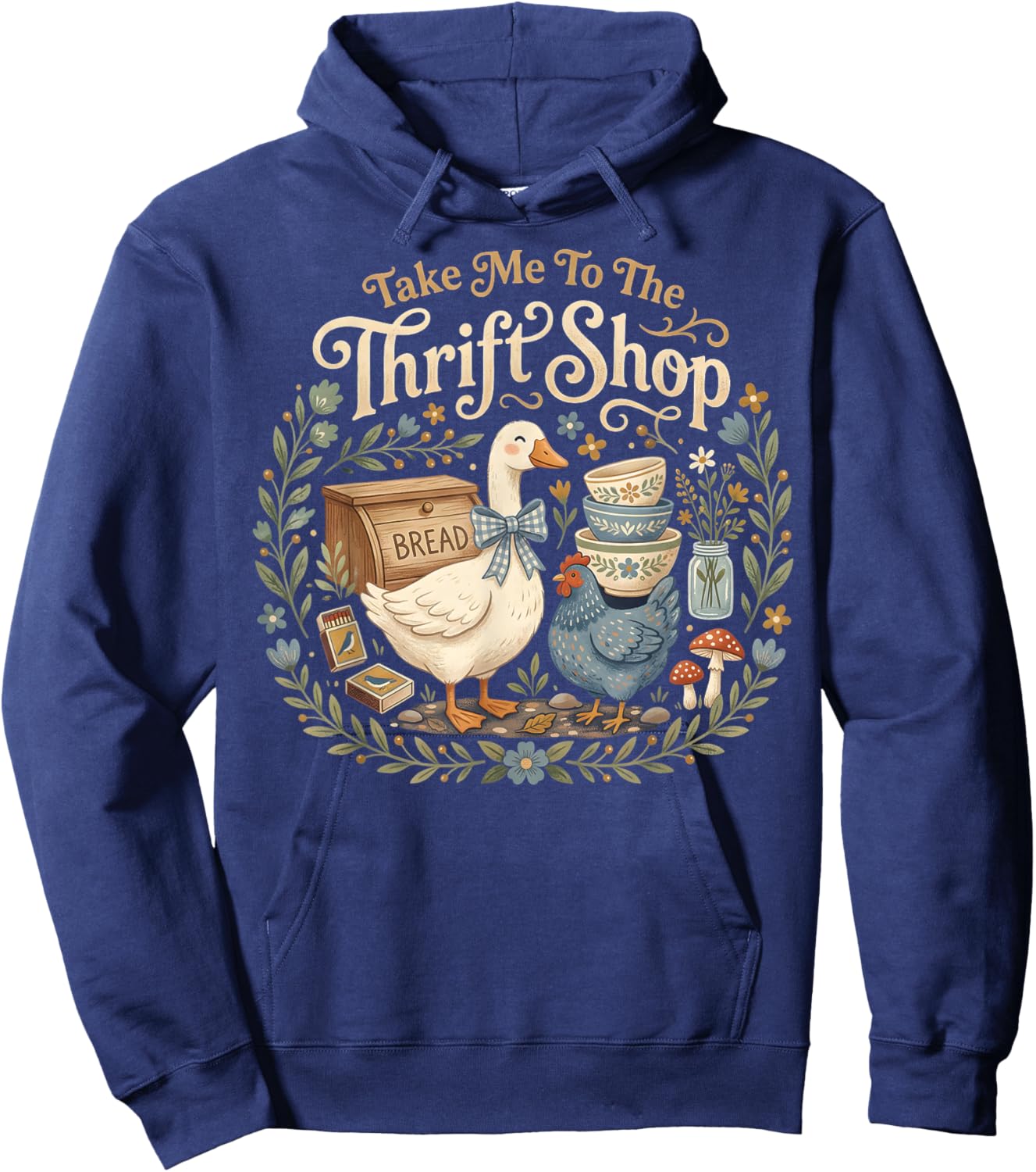 Take Me to The Thrift Shop Cute Grandma Core Antiquing Women Hoodie - Hoodie | Navy