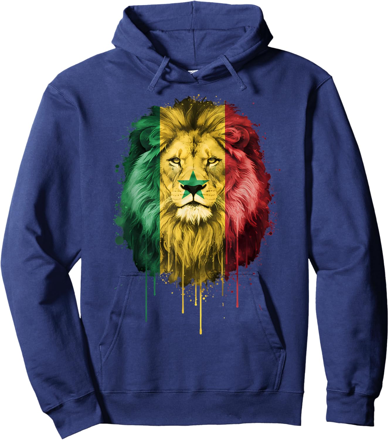 Senegal Roots Lion Senegalese Flag Hoodie - Hoodie | Navy