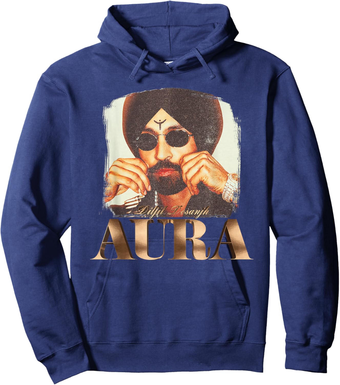 Aura Title | Diljit Dosanjh 2026 Hoodie - Hoodie | Navy