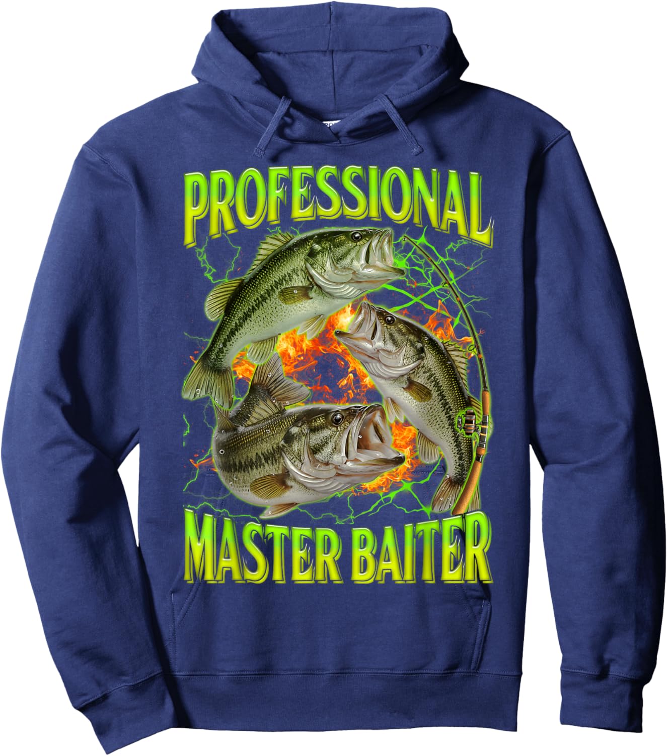 Professional Master Baiter Funny Fishing Meme Bootleg Humor Hoodie - Hoodie | Navy