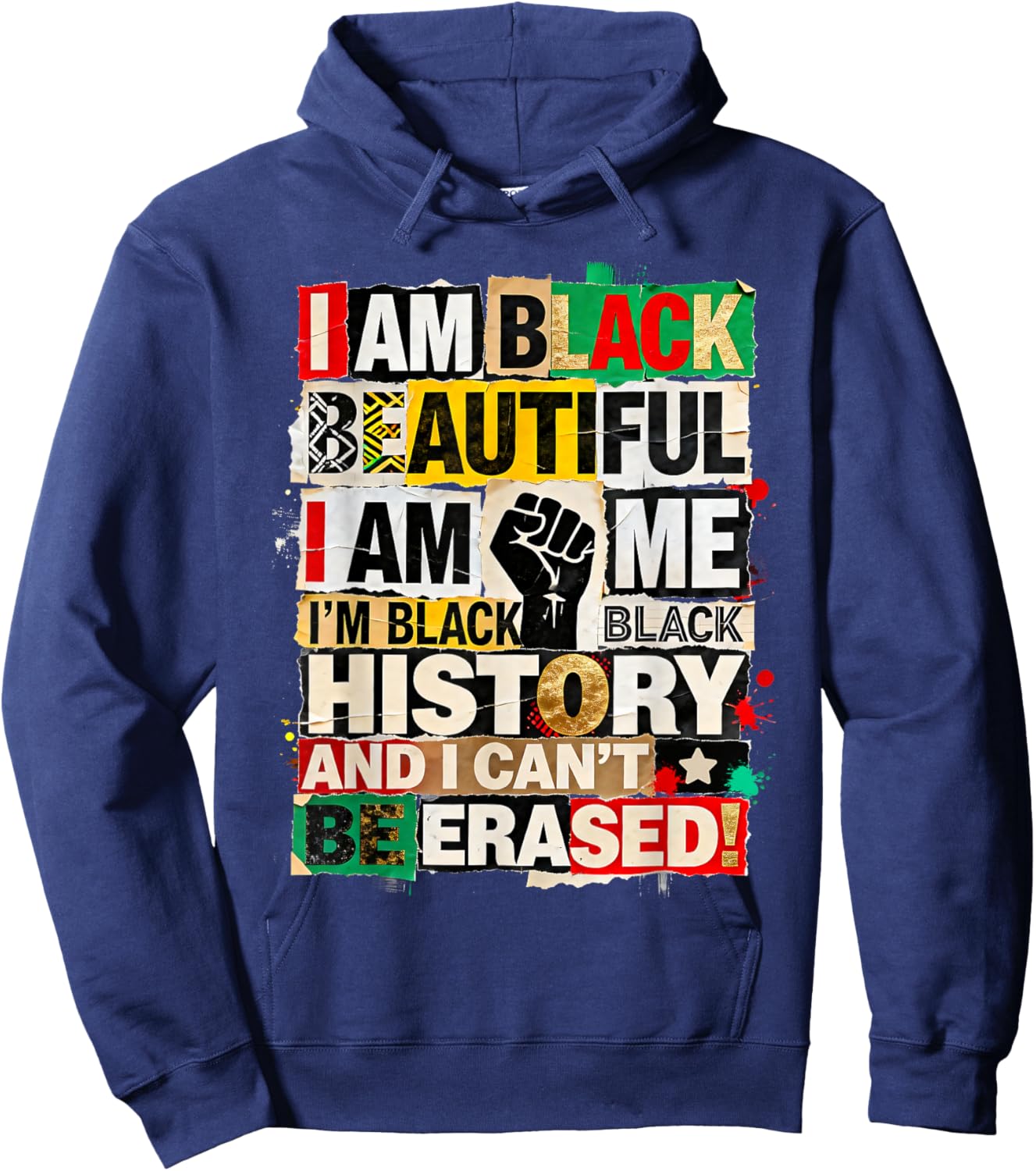 I Am Black Beautiful African History Inspired Cultural Hoodie - Hoodie | Navy