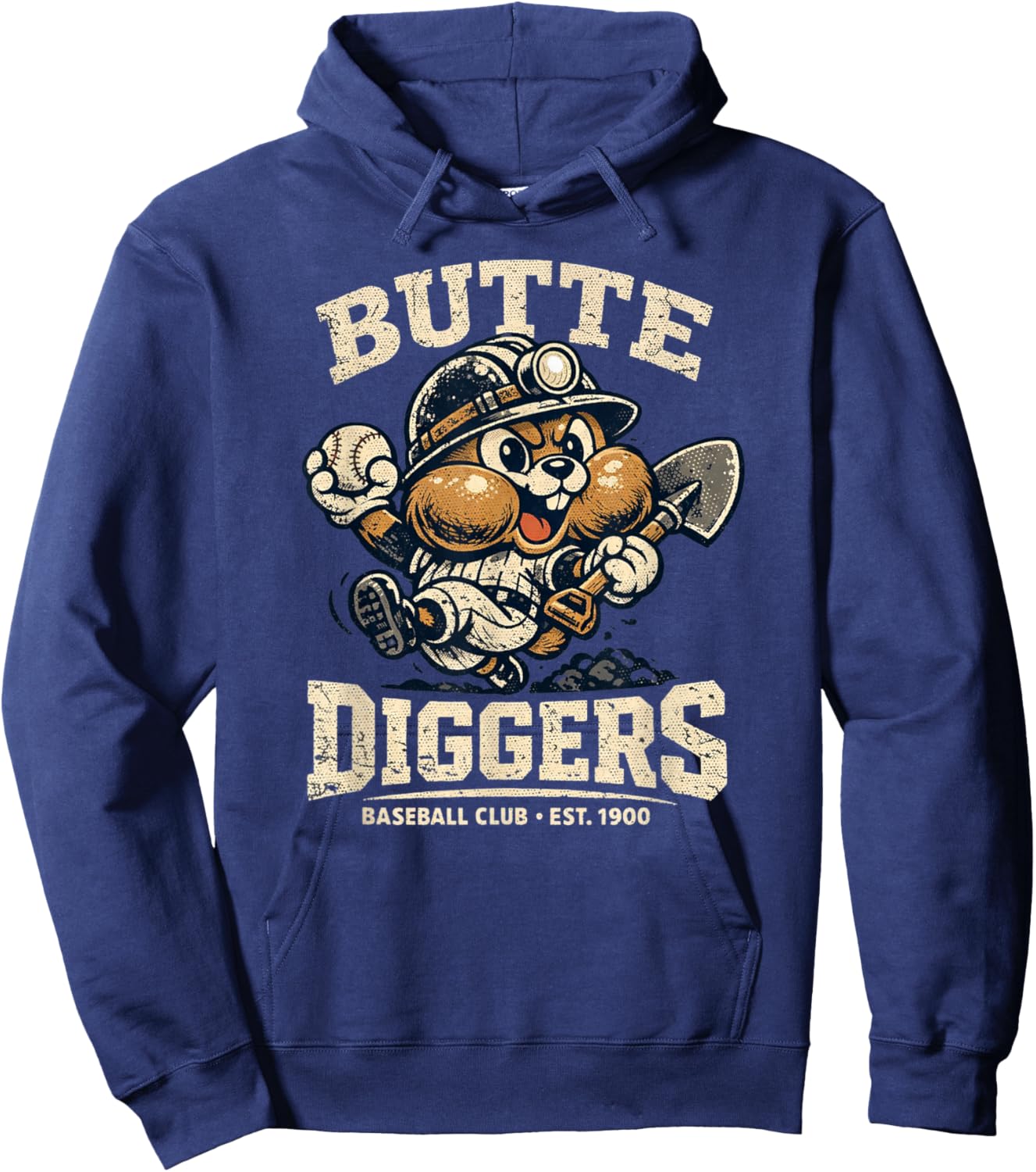 Vintage Baseball | Funny | Butte Diggers | Baseball Club Hoodie - Hoodie | Navy