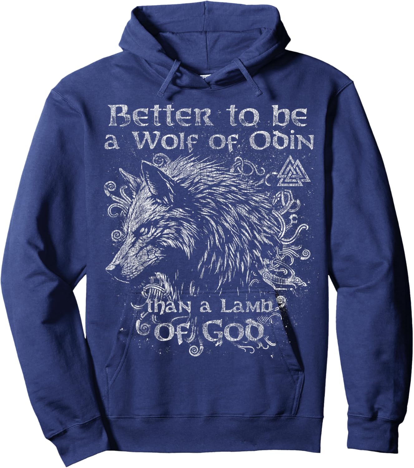 Better to be a Wolf of Odin Than a Lamb of God - Valhalla C2 Hoodie - Hoodie | Navy