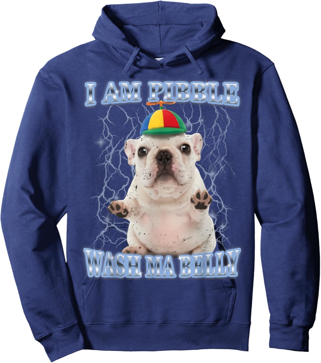 I am Pibble Dog Puppy Wash Clean My Belly Funny Meme Hoodie - Hoodie | Navy
