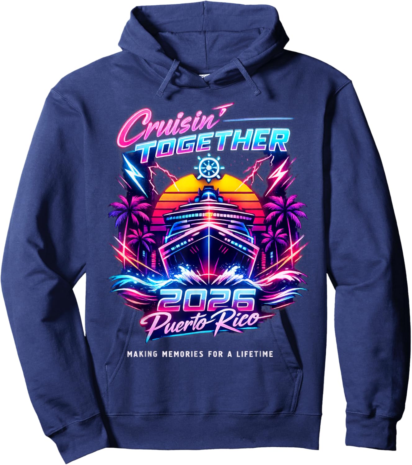 Cruisin' Together Puerto Rico 2026 Family Cruise Vacation Hoodie - Hoodie | Navy