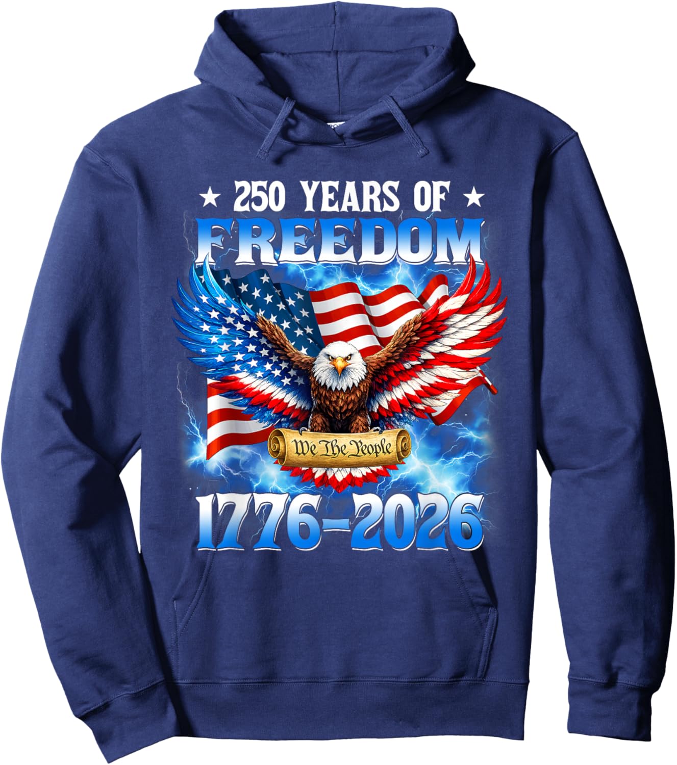 250 Years American 1776 2026 250th USA Birthday 4th of July Hoodie - Hoodie | Navy