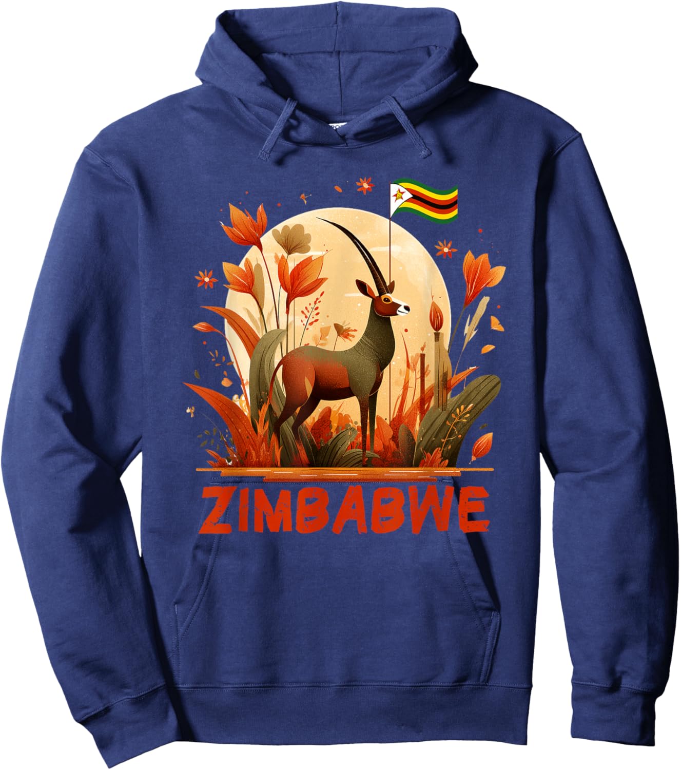 Cool Zimbabwean Gazelle Costume for Zimbabwe Lovers Hoodie - Hoodie | Navy