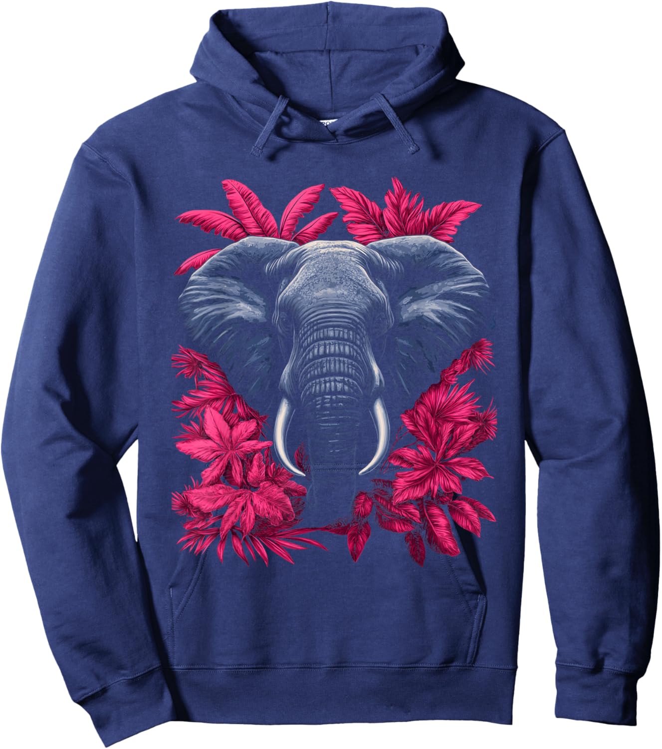 Infrared Wildlife Portrait Elephant Tropical Jungle Hoodie - Hoodie | Navy
