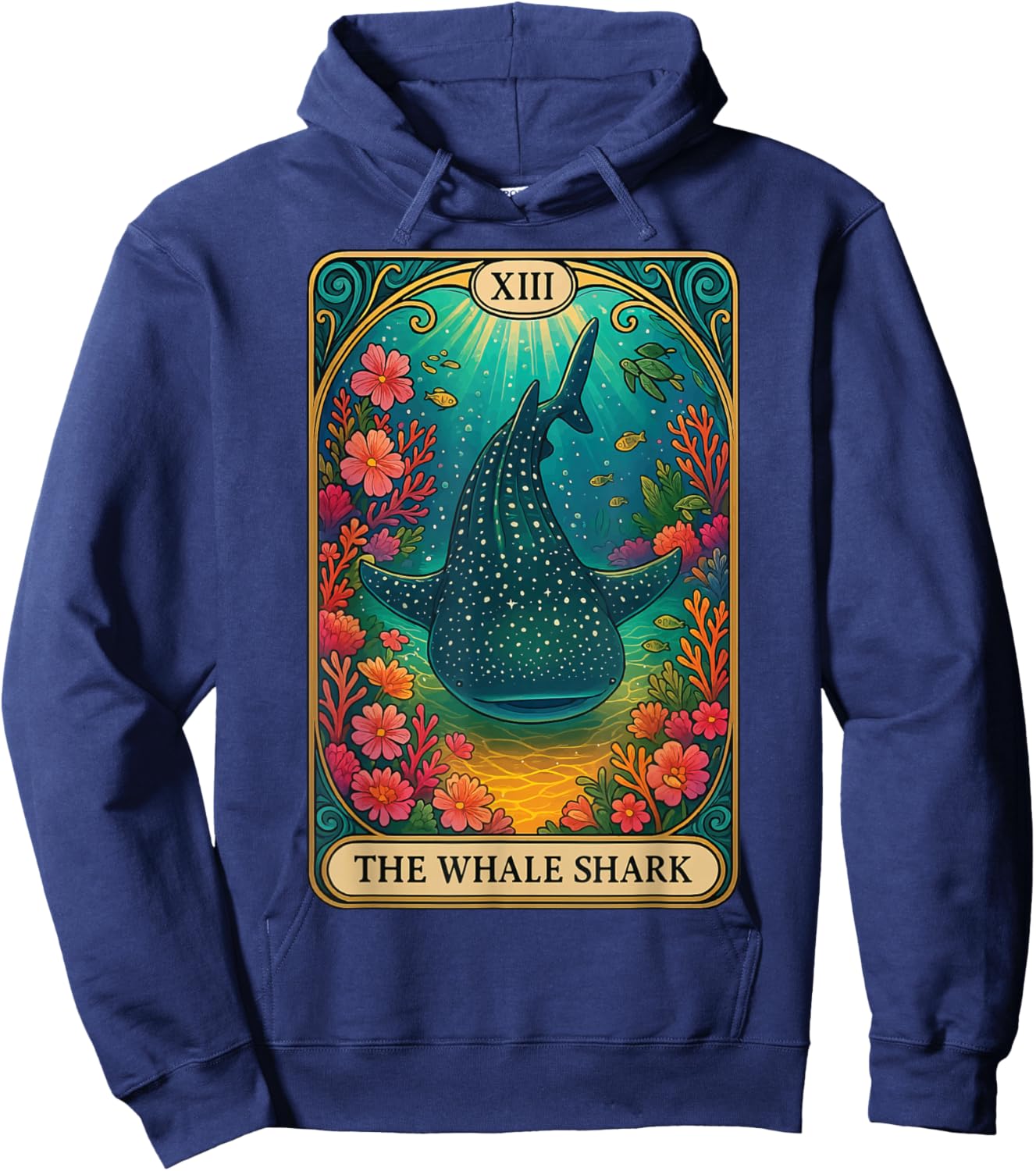 The Whale Shark Tarot Card Hoodie - Hoodie | Navy