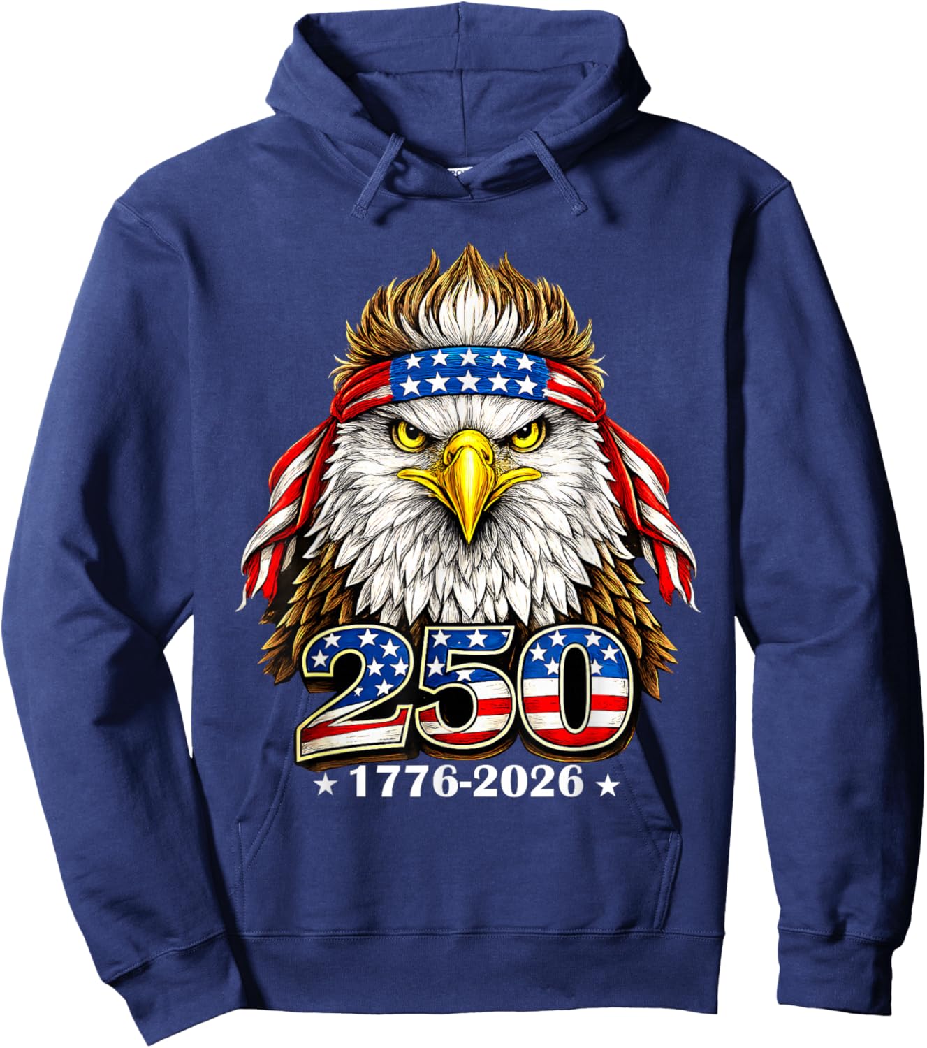 250 Years American 1776 2026 250th USA Patriotic 4th of July Hoodie - Hoodie | Navy