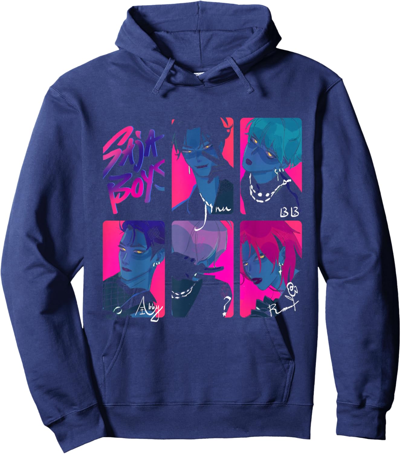 Kpop Demon Hunters Saja Boys Photocards Officially Licensed Hoodie - Hoodie | Navy