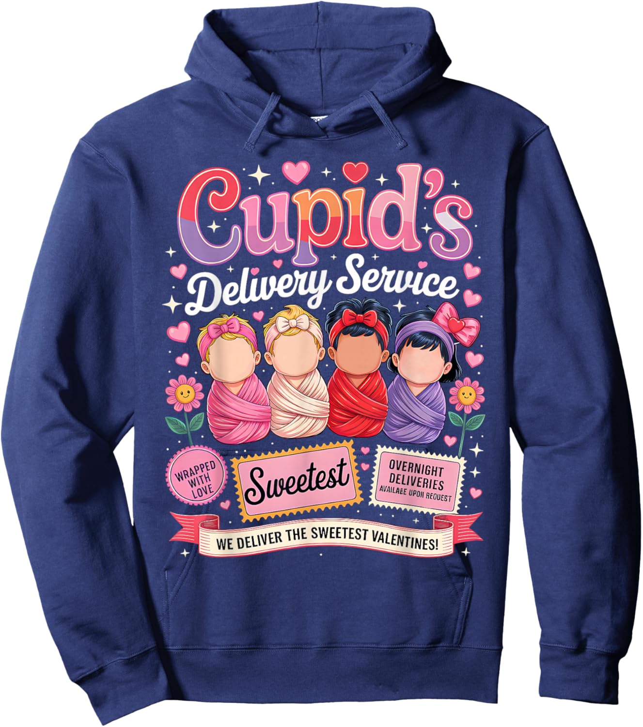 Nurse Valentine Cupid's Delivery Service Labor and Delivery Hoodie - Hoodie | Navy
