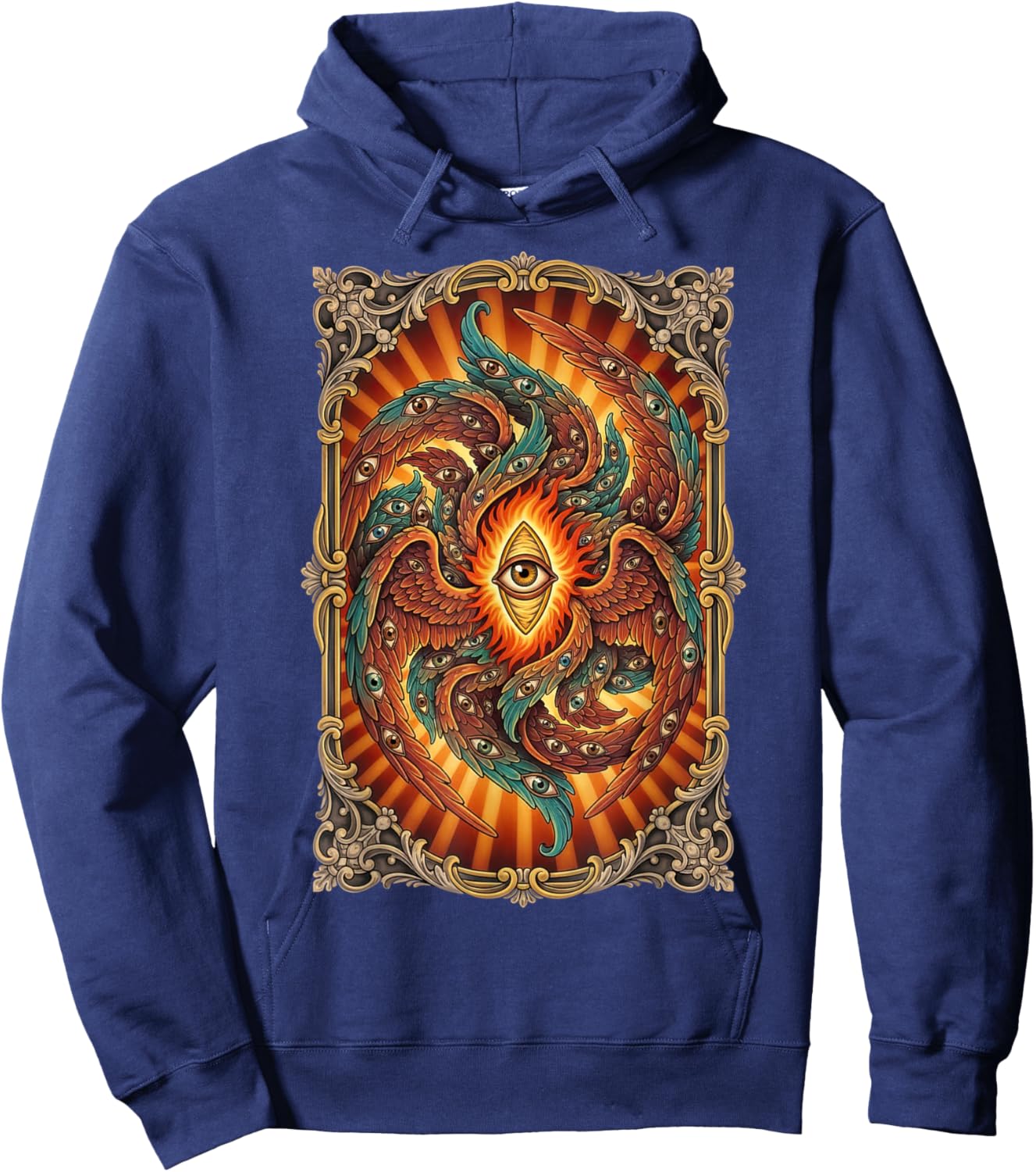 Biblically Accurate Angel Seraphim Ornate Gothic Hoodie - Hoodie | Navy