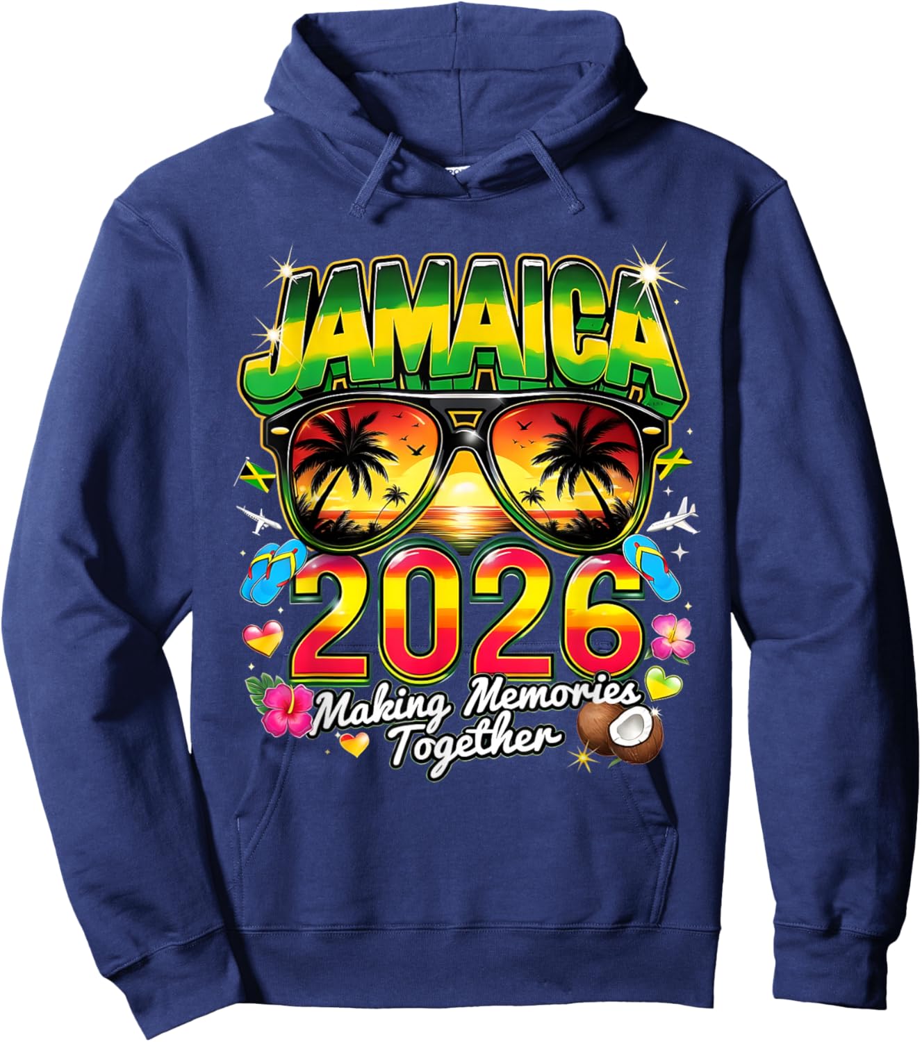 Jamaica 2026 Tropical Family Vacation Making Memories Hoodie - Hoodie | Navy