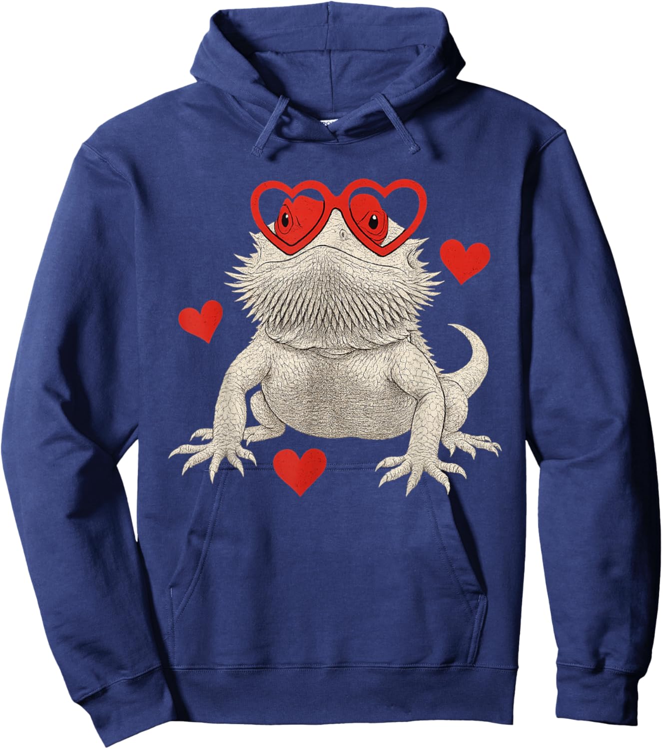 Bearded Dragon Valentines Day Beardie Mom Animal Lover Hoodie - Hoodie | Navy
