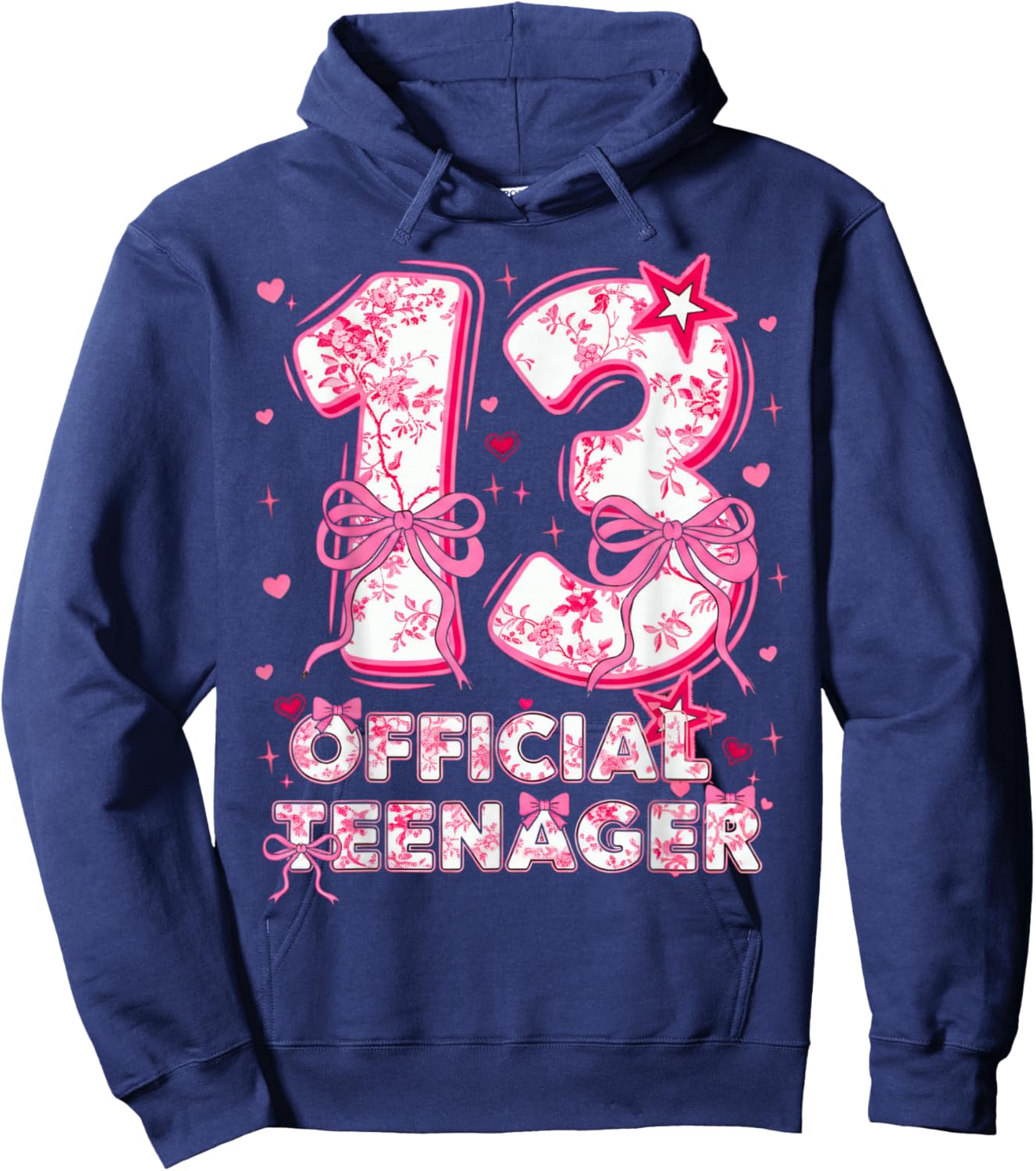 13th Birthday Girl 13 Years Old Official Teenager Birthday Hoodie - Hoodie | Navy