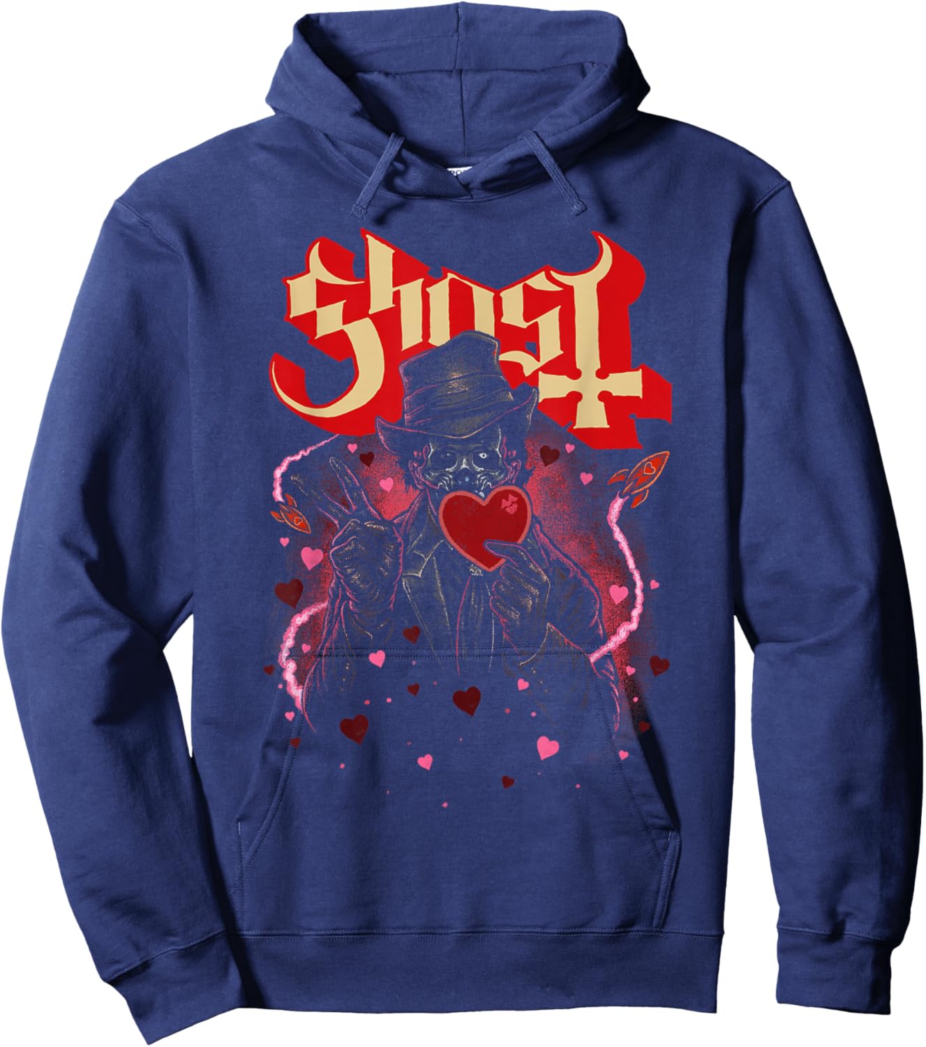 Ghost Valentine's with Rockets Hoodie - Hoodie | Navy
