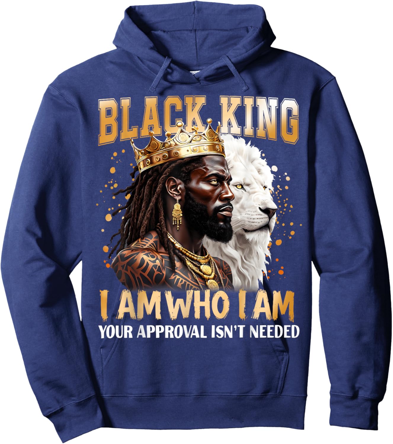 Black History Black King I Am Who I Am African American Hoodie - Hoodie | Navy