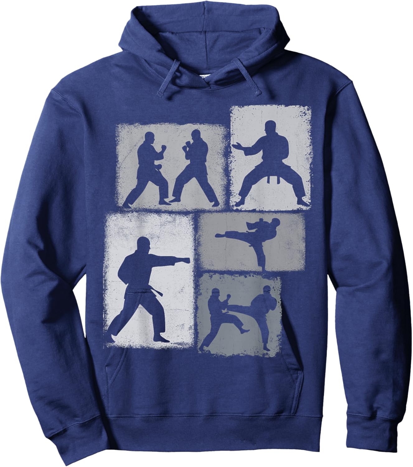 Karate Practitioner Collage Men Kids Sensei Youth Boys Hoodie - Hoodie | Navy