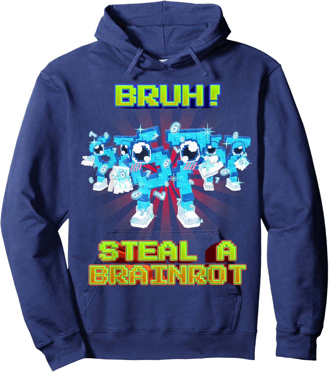 Bruh Los 67 Six Seven 6-7 Funny Brainrot for Boys Kids Teens Hoodie - Hoodie | Navy