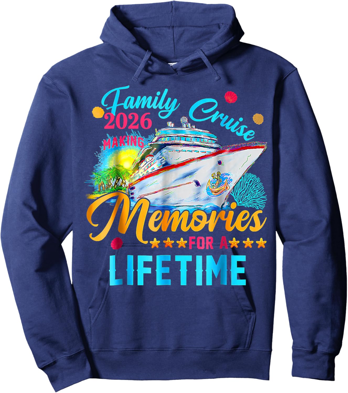 Family Cruise 2026 Family Matching Cruise Vacation Party Hoodie - Hoodie | Navy