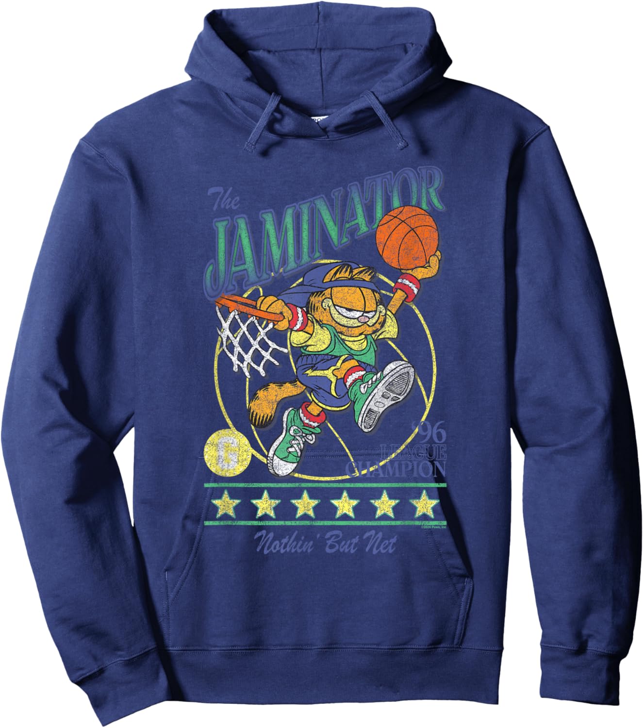 Garfield The Jaminator '96 Basketball Streetwear Cartoon Hoodie - Hoodie | Navy