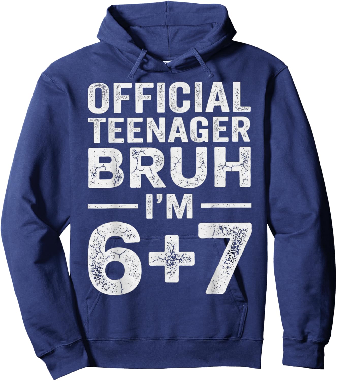 13th Birthday Boys Official Teenager Six Seven Meme Birthday Hoodie - Hoodie | Navy