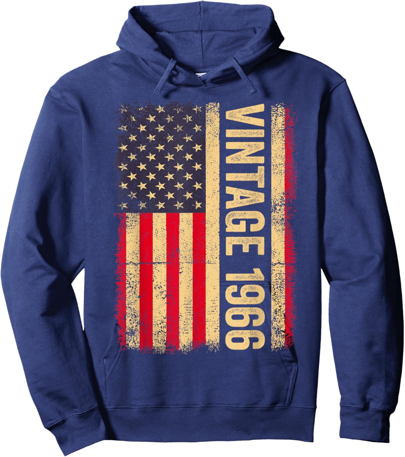 Vintage 1966 60th Birthday US Flag Retro 60 Years Old Hoodie - Hoodie | Navy