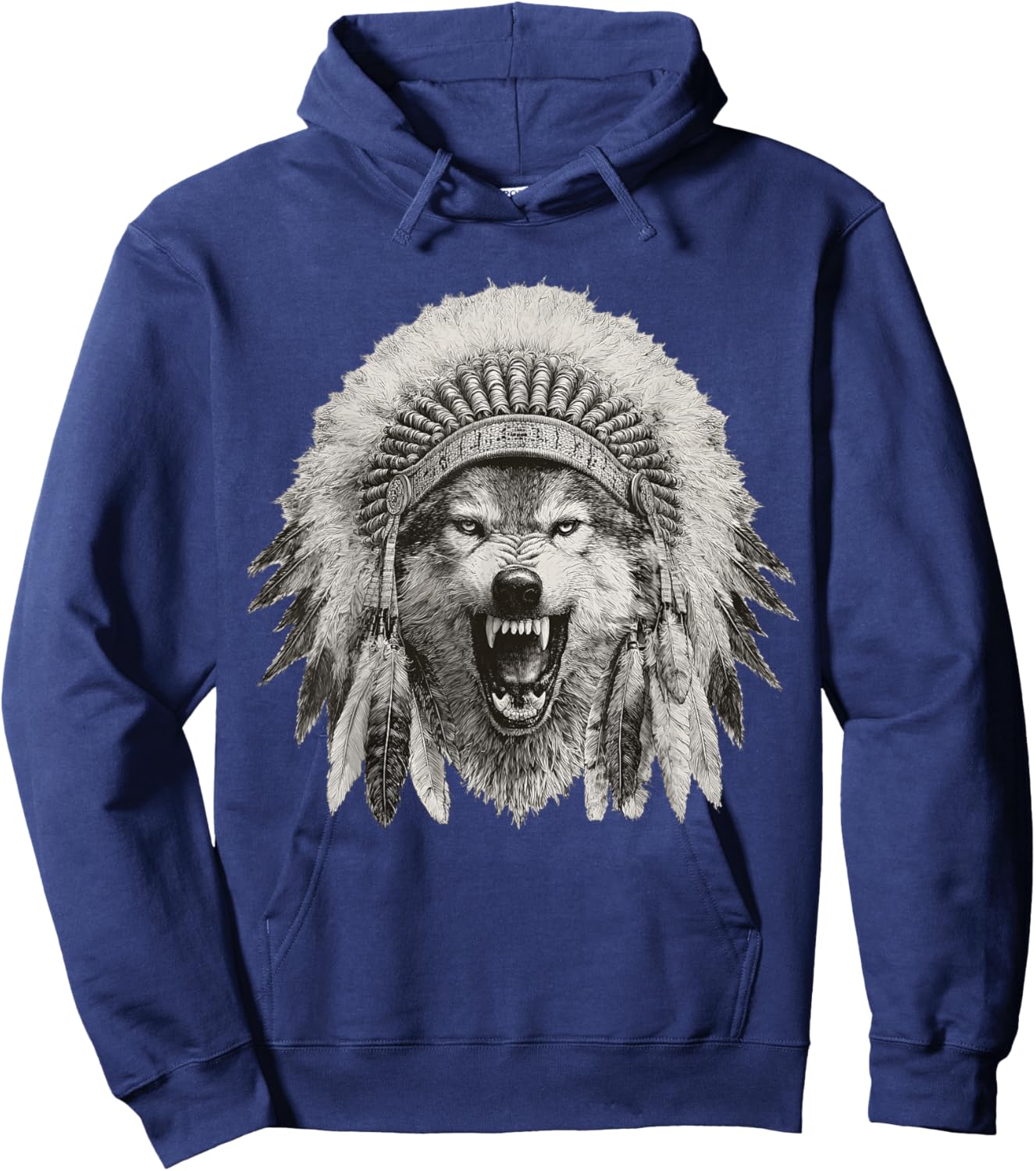 Feathered Aztec Wolf Maya Mexican Mayan Indigenous Azteca Hoodie - Hoodie | Navy