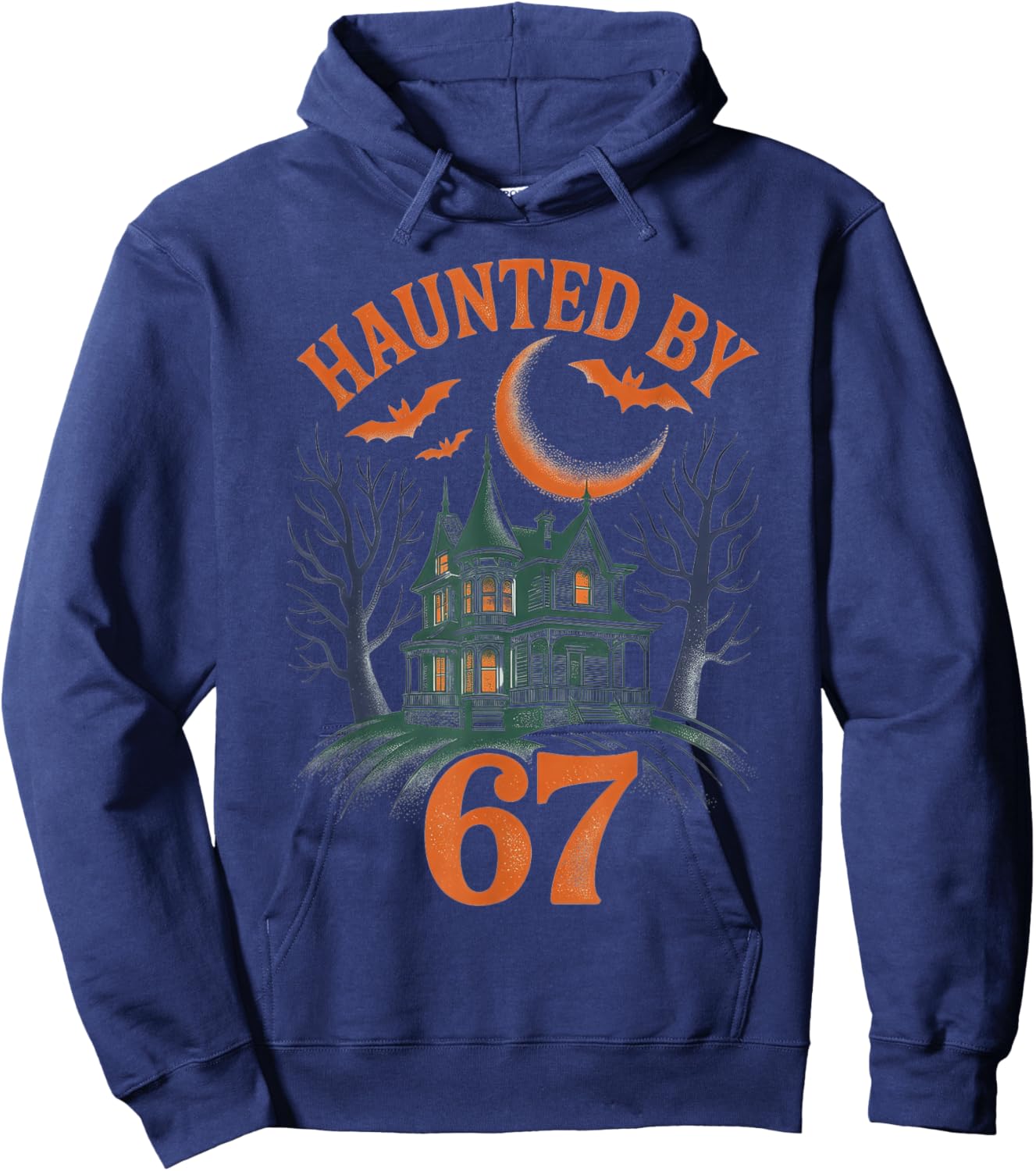 Haunted by 67 Halloween Costume 6 7 Meme Six Seven Hoodie - Hoodie | Navy