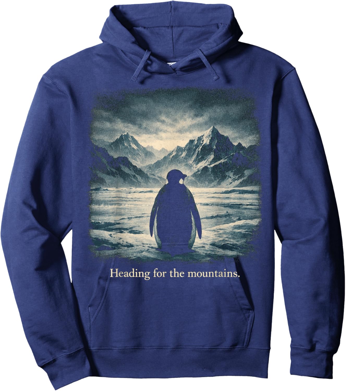 Penguin Viral Meme But Why Heading for The Mountains Hoodie - Hoodie | Navy
