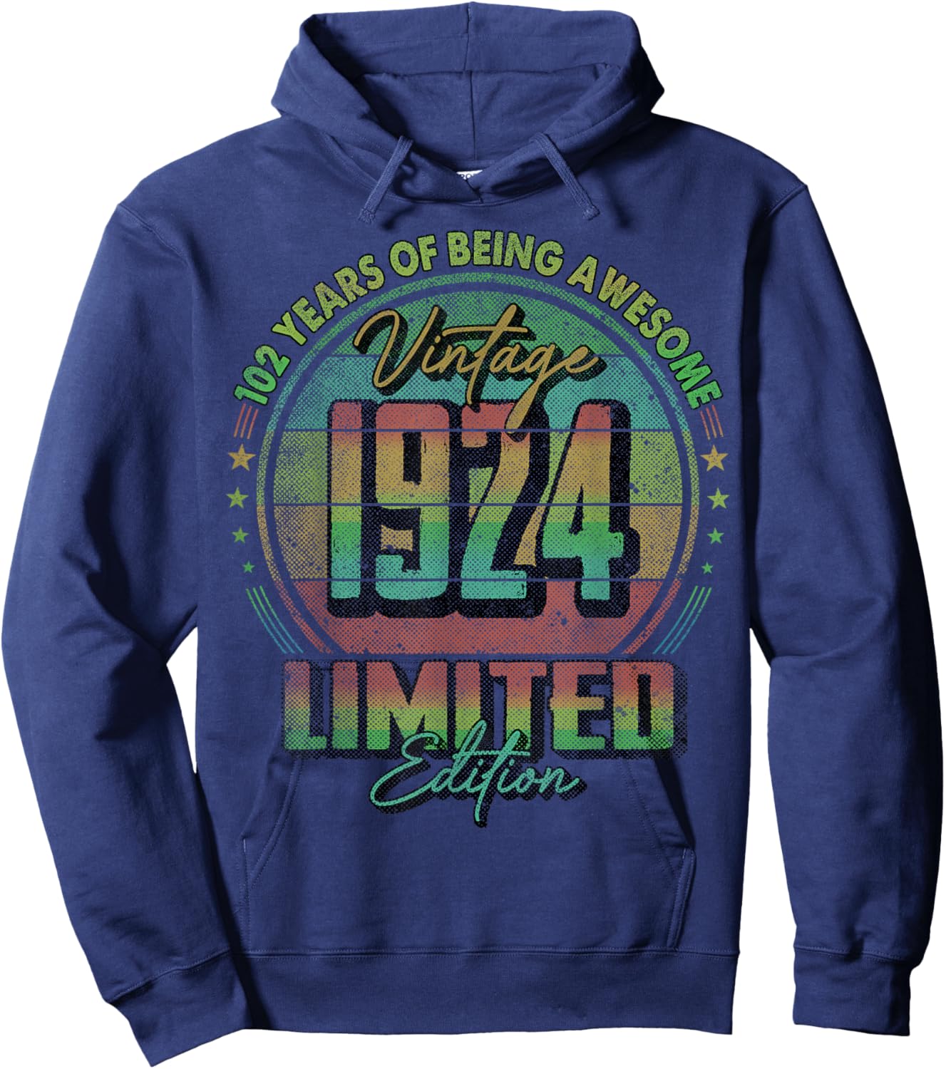 Vintage 1924 Limited Edition 102 Year Old 102nd Birthday Hoodie - Hoodie | Navy