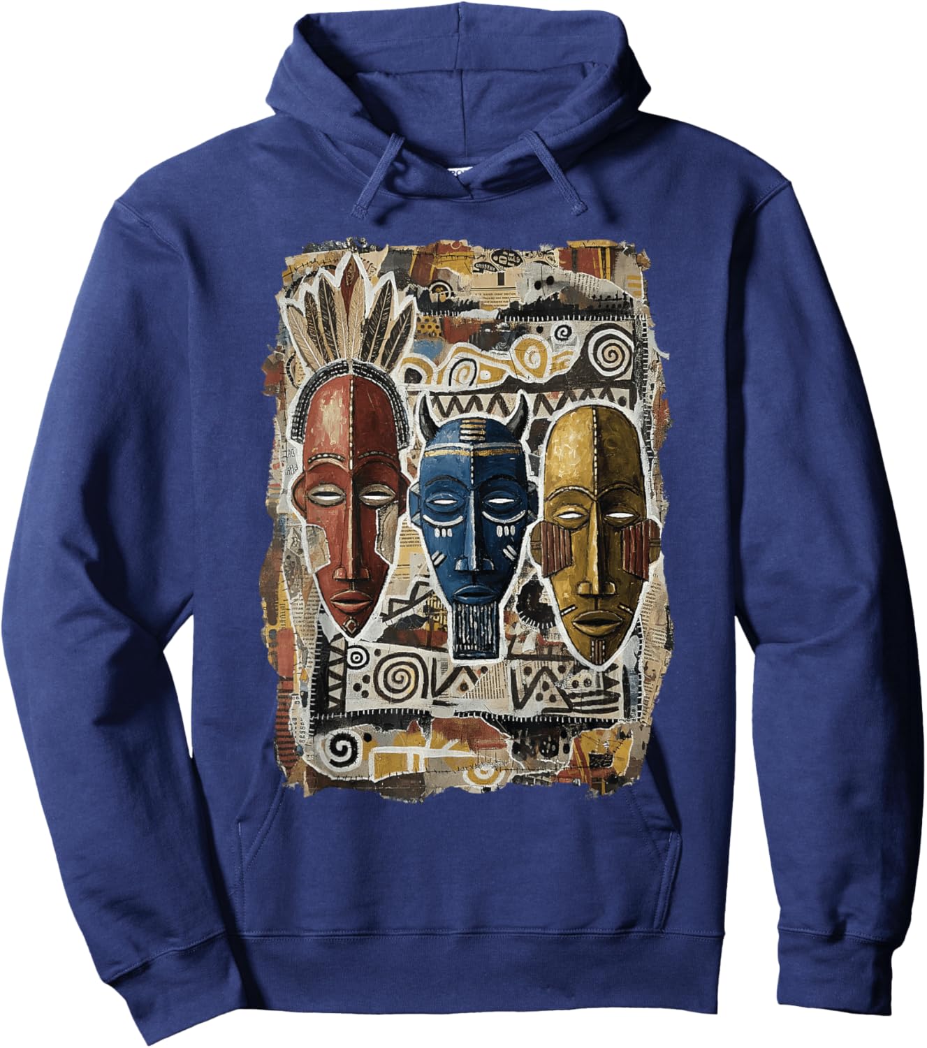 Cool African American Tribal mask Art Black History Month Hoodie - Hoodie | Navy