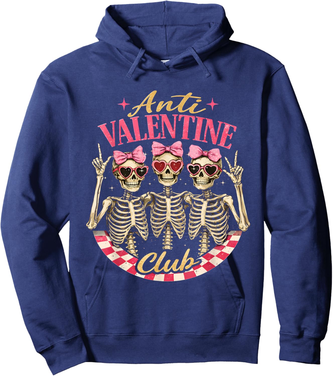 Funny Valentine's Day Friends Anti Valentine Club Hoodie - Hoodie | Navy