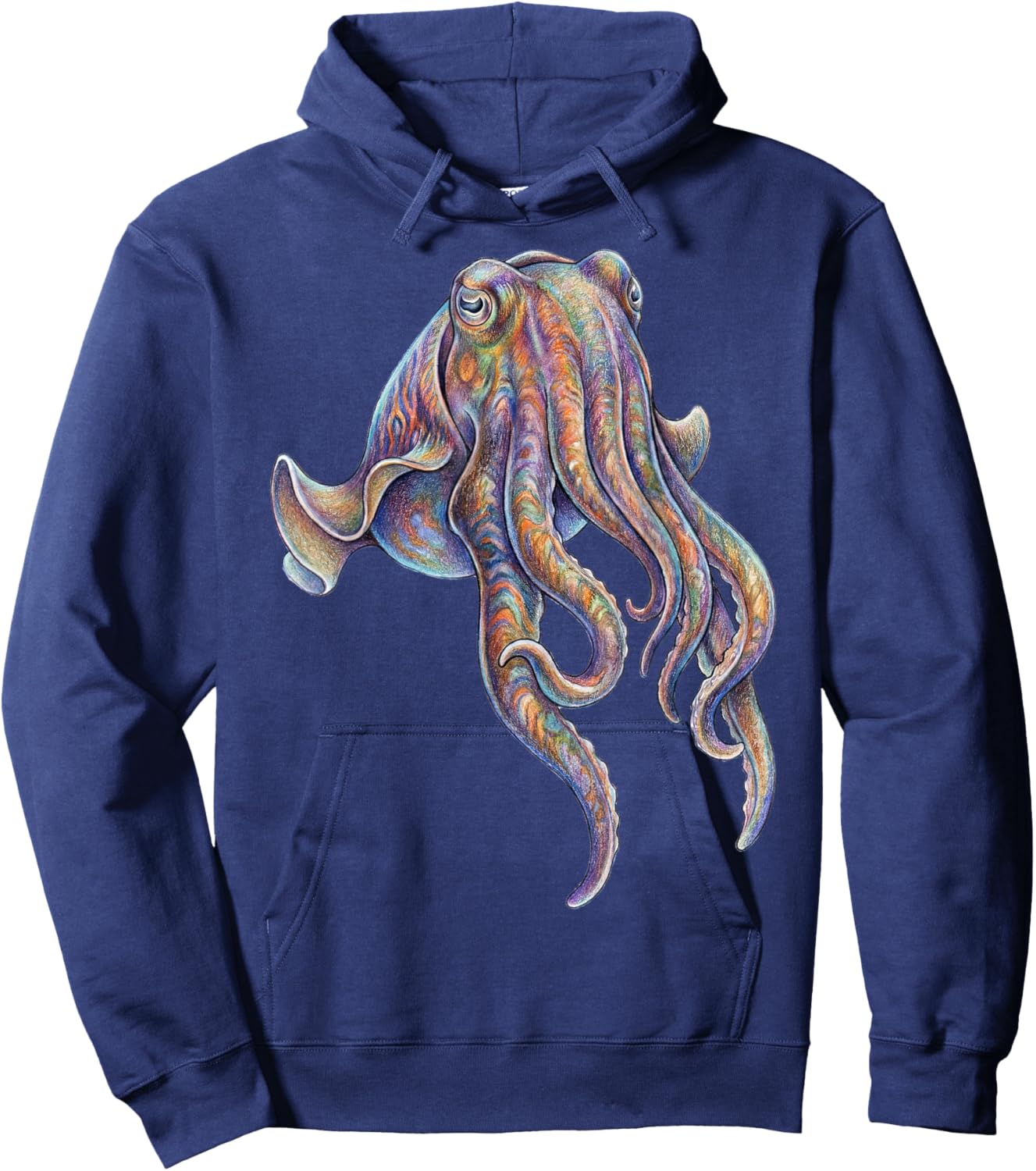 Cuttlefish Abstract Ocean Art Marine Life Colorful Hoodie - Hoodie | Navy