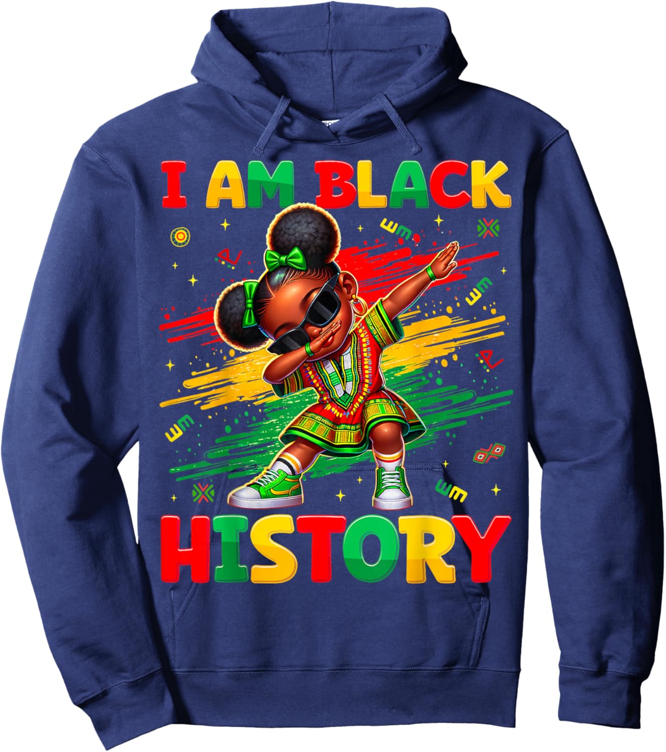 I Am Black History Month Dabbing Girl African Kid Toddler Hoodie - Hoodie | Navy