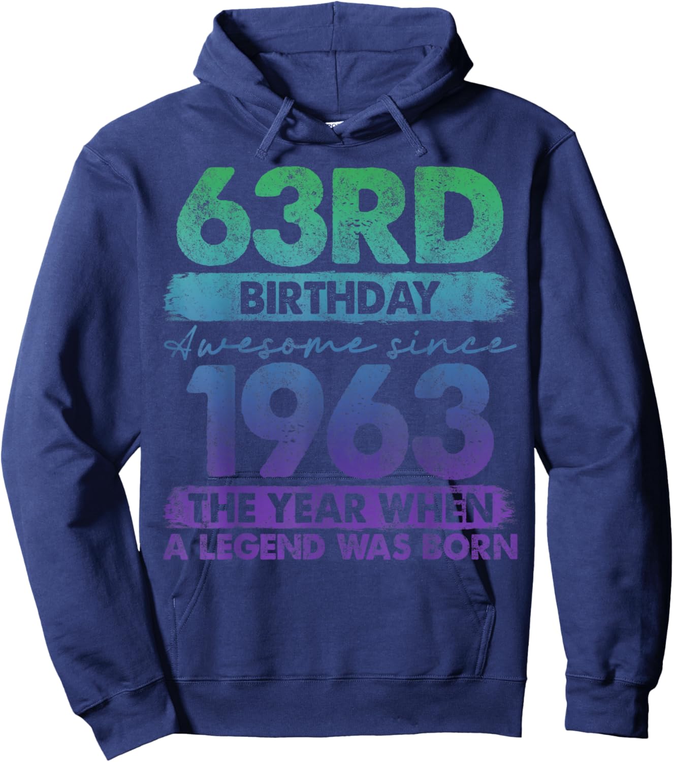 63 Year Old Gifts Vintage 1963 Limited Edition 63rd Birthday Hoodie - Hoodie | Navy