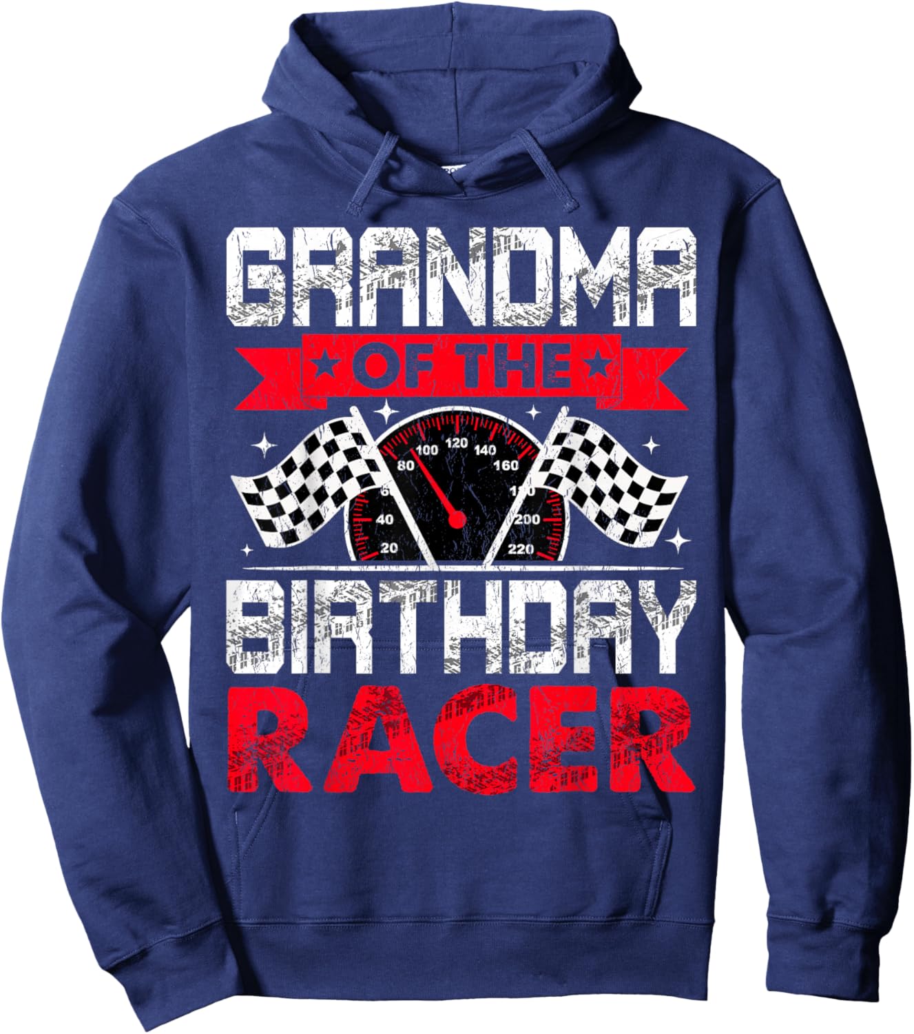 Grandma of The Birthday Racer Bday Racing Car Family Hoodie - Hoodie | Navy