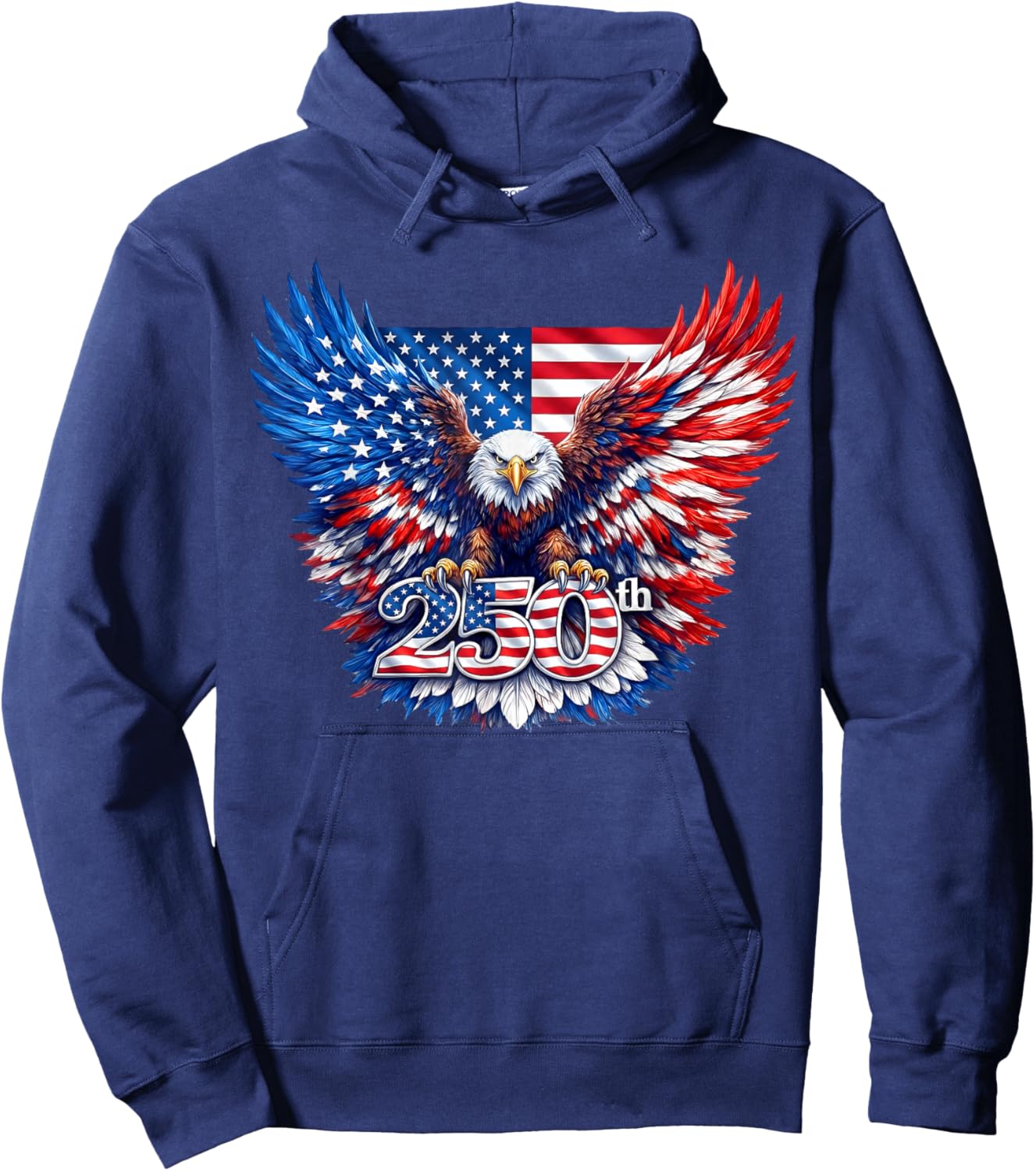 250 Years American 250th Anniversary US USA Flag 4th of July Hoodie - Hoodie | Navy