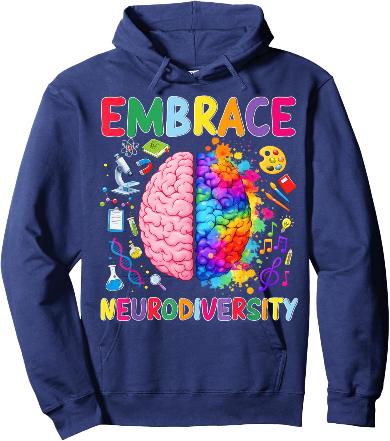 Embrace Neurodiversity ASD Autism Awareness Men Women Kid Hoodie - Hoodie | Navy